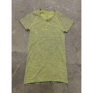 Lululemon Swiftly Tech Shirt Womens‎ Small Yellow Black Stripe Short Sleeve Run